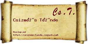 Csizmás Tünde névjegykártya